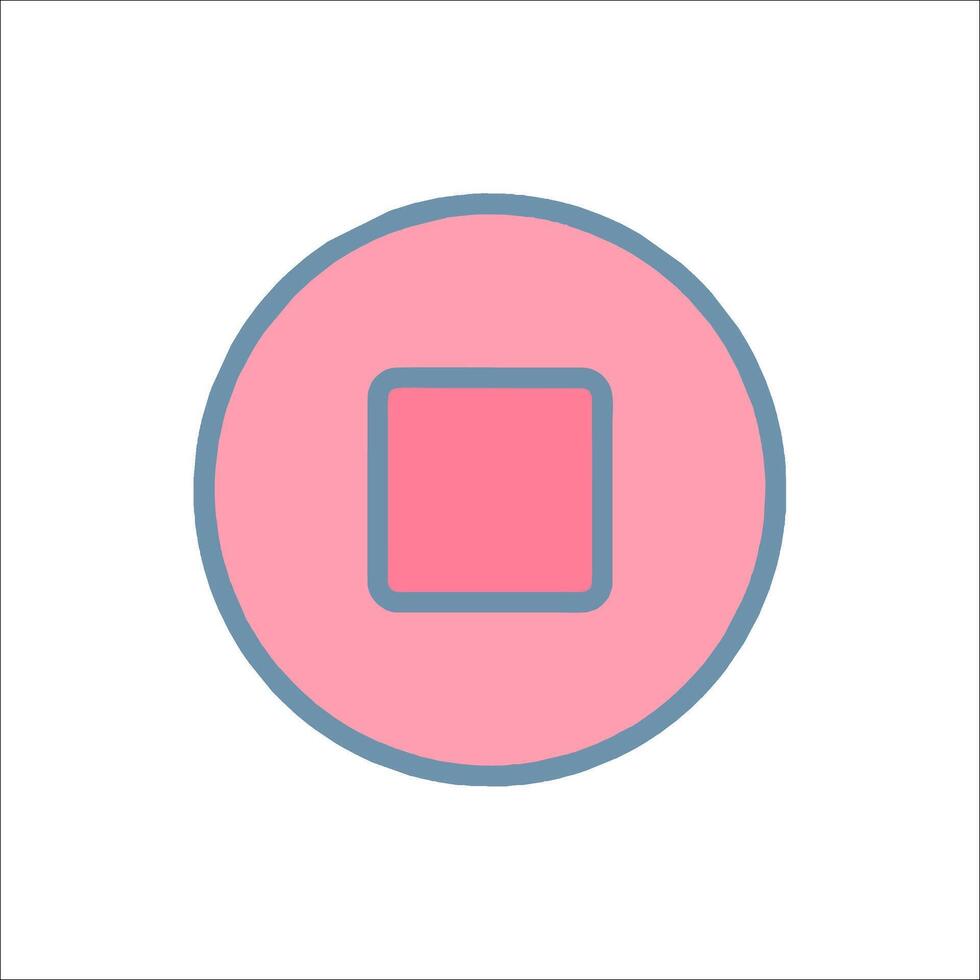 A pink square with a blue square in the middle vector