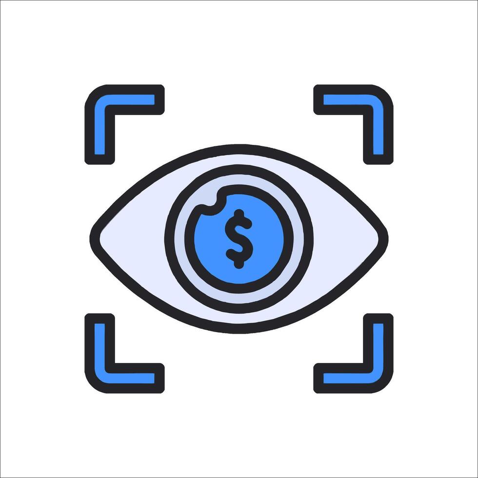 A dollar sign in the eye of a person vector