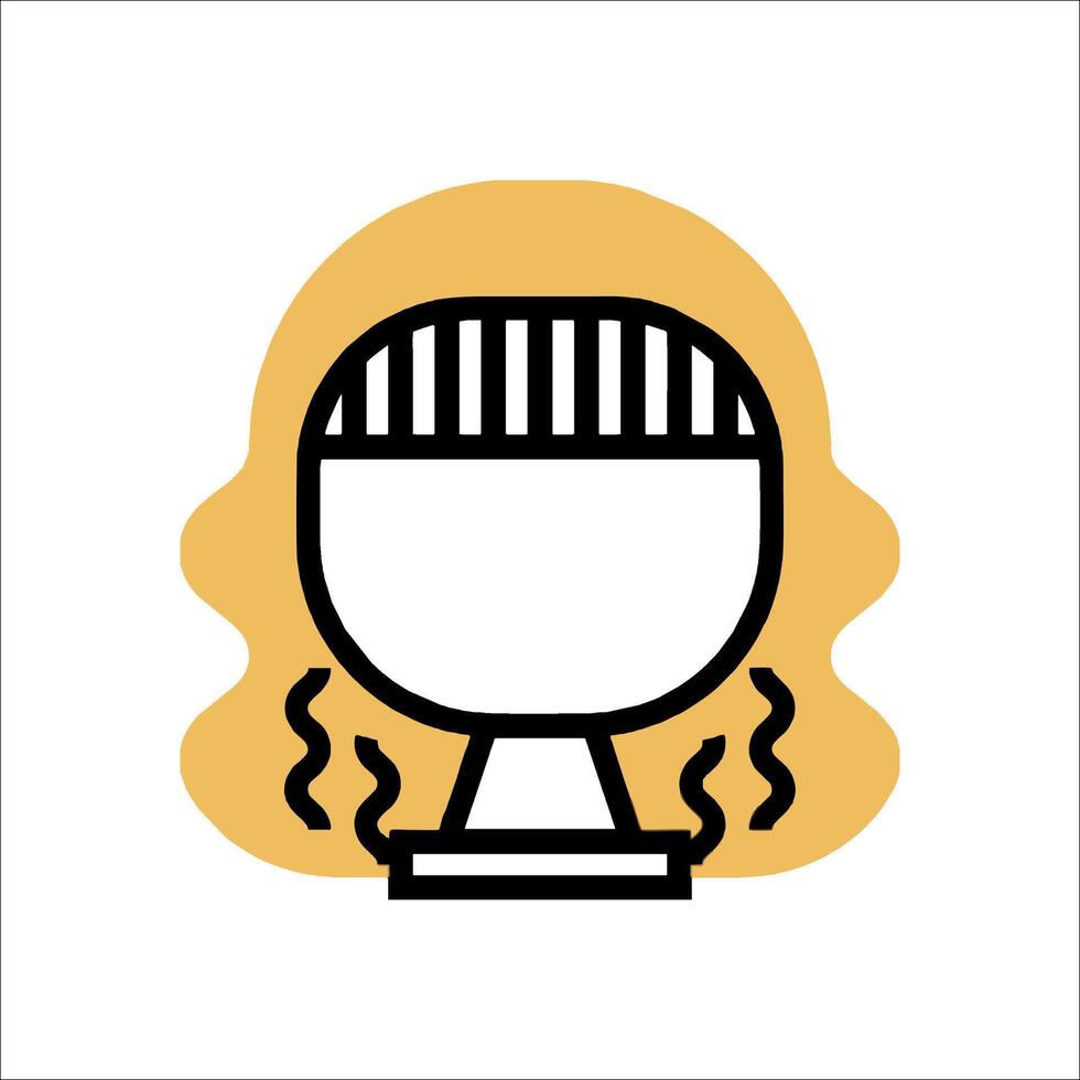 A black and white icon of a bowl with a bowl of water vector