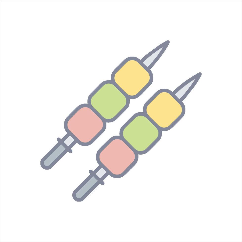 Two skewers on a skewer on a skewer vector