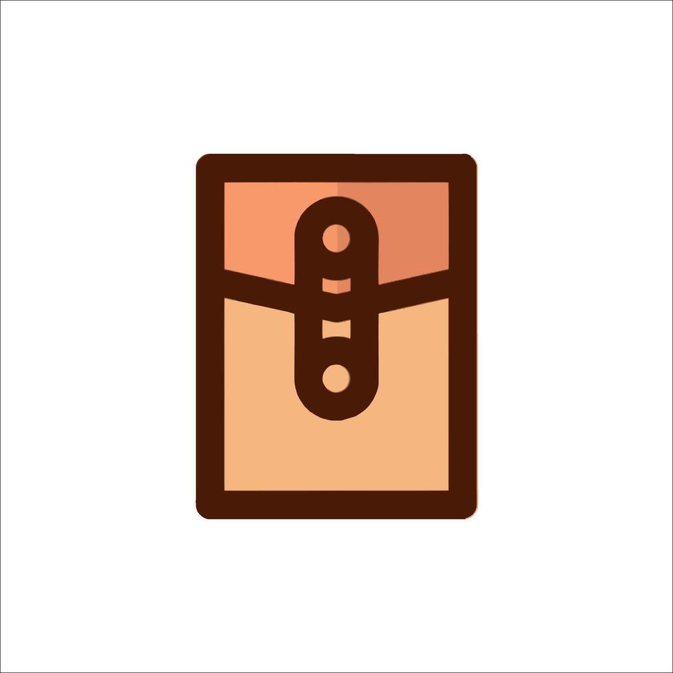A brown and white icon of a wallet vector