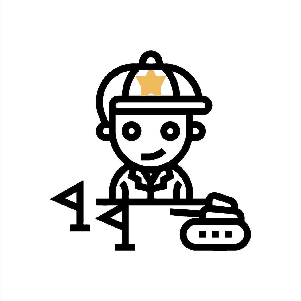 A man in a hat is sitting at a table with a tank vector