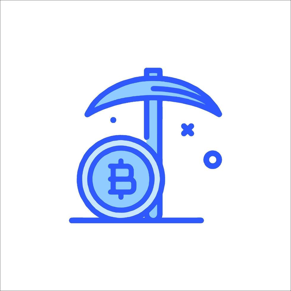 Bitcoin mining icon vector