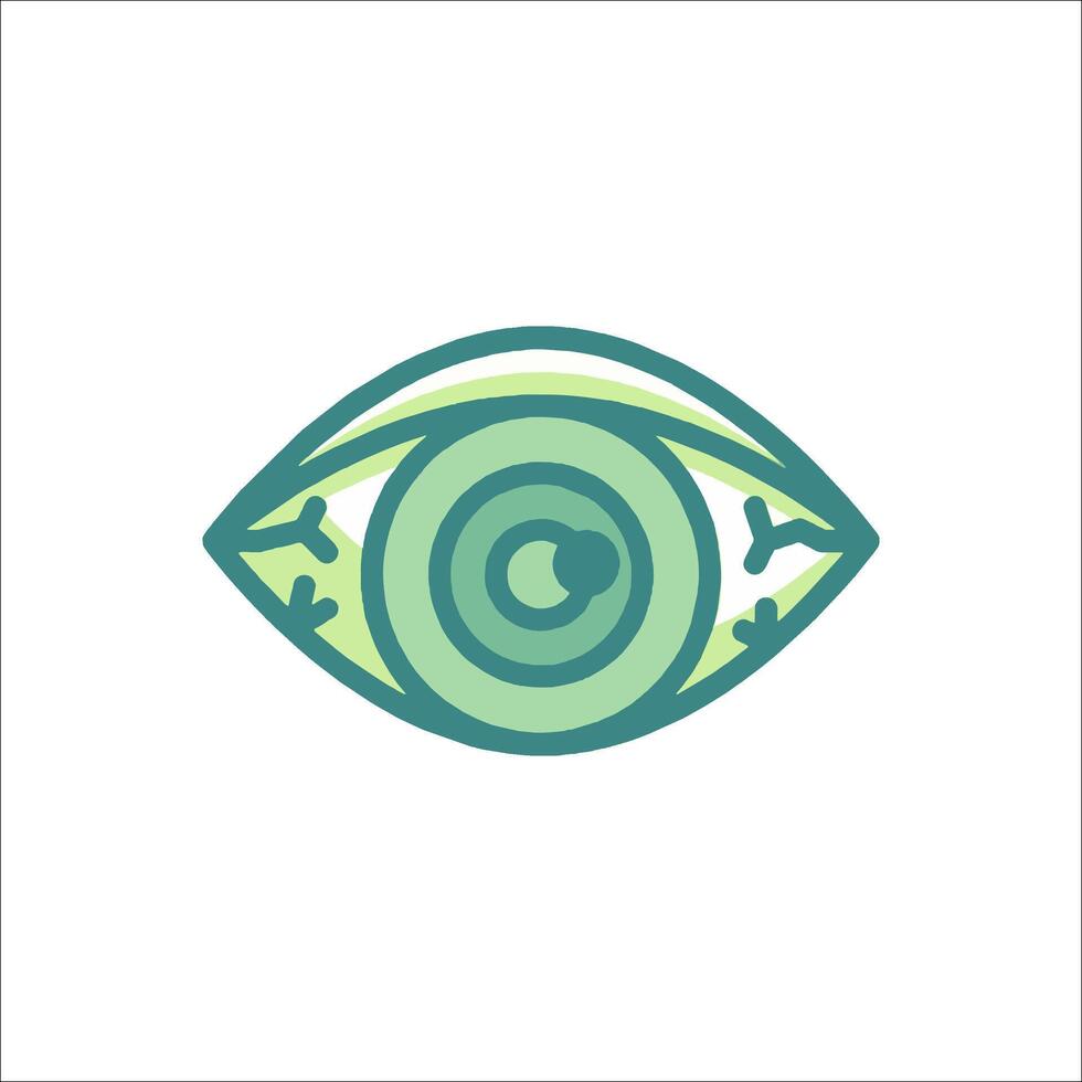 An eye icon with a green background vector