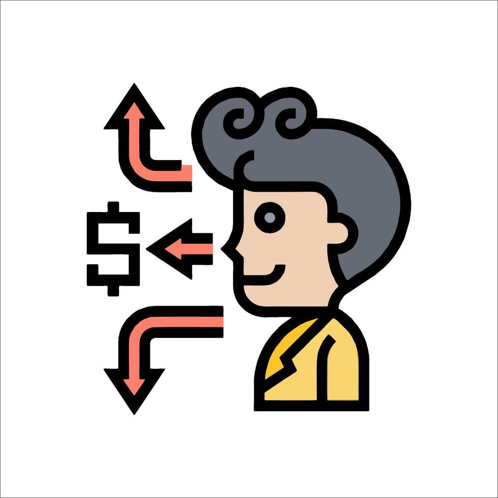 A man with a dollar sign on his head vector