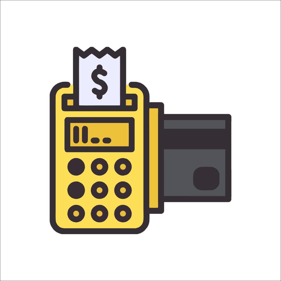 A credit card machine with a dollar sign on it vector