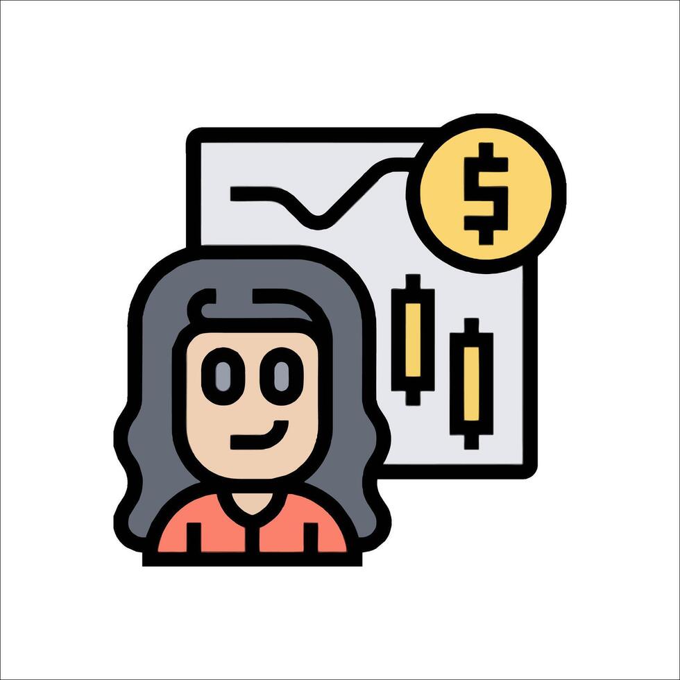 A woman with a dollar sign icon vector