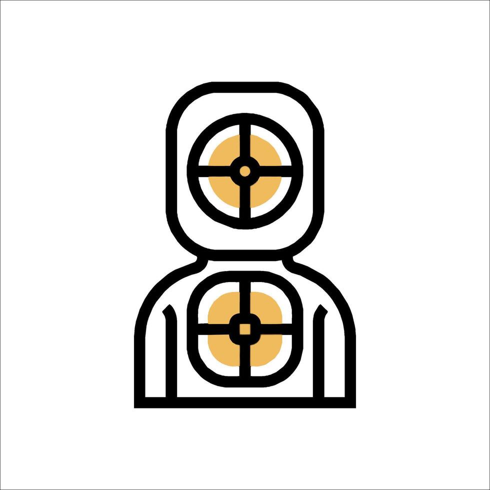 A man with a rifle and crosshairs on his face vector