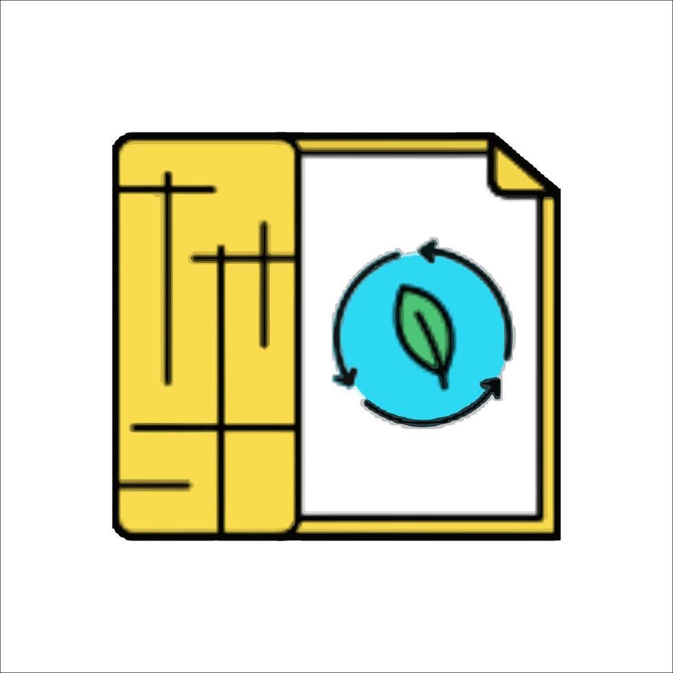 A yellow folder with a leaf on it vector