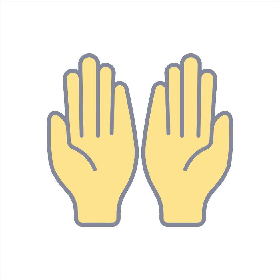 Two hands with one finger up, one finger down, and one finger up vector
