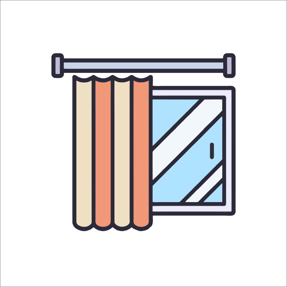 Window curtain icon illustration vector