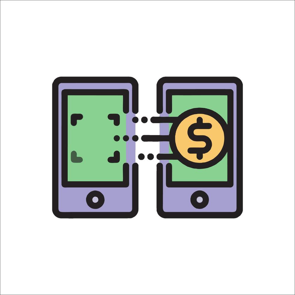 Mobile phone and money icon illustration vector