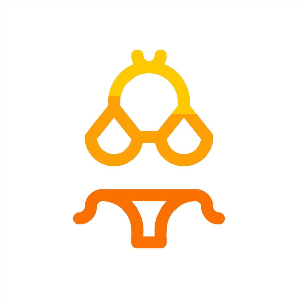 A woman's head and a bikini on a white background vector