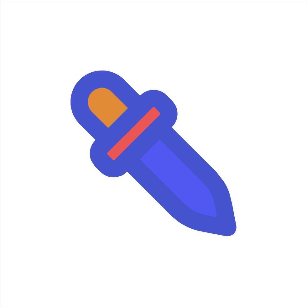 A blue and orange knife icon on a white background vector