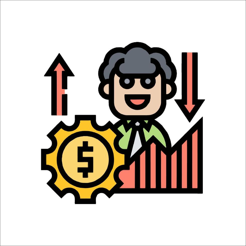 Businessman with dollar sign and gear icon vector