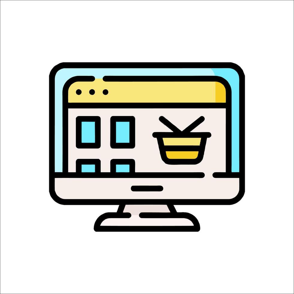 Online shopping icon illustration vector