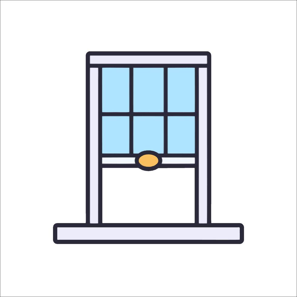 A window with a handle on it vector