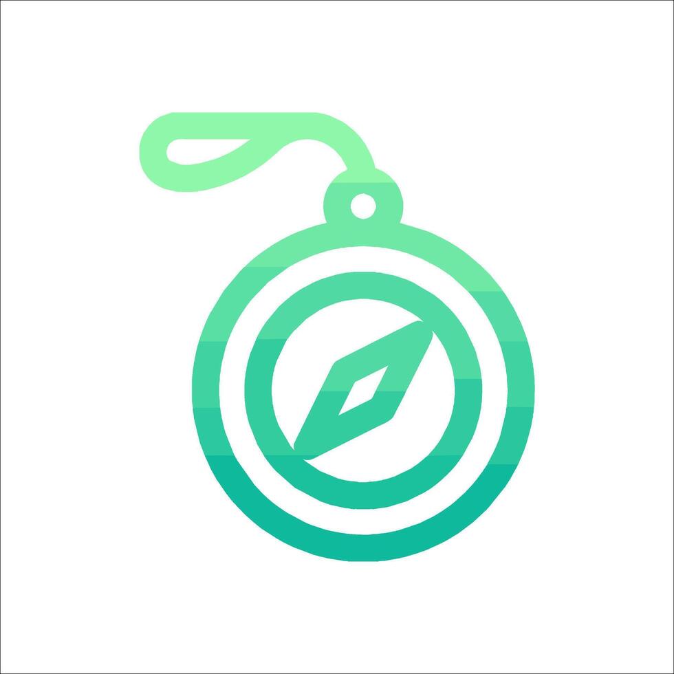 A green and blue logo with a compass vector