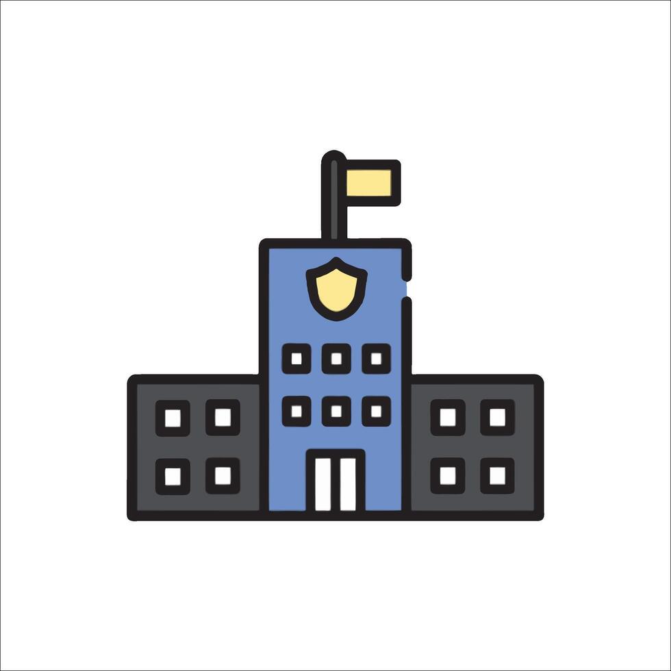 School building icon illustration vector