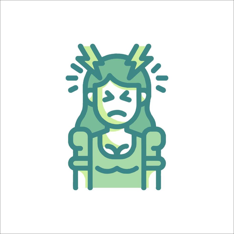 A woman with a lightning bolt on her head vector