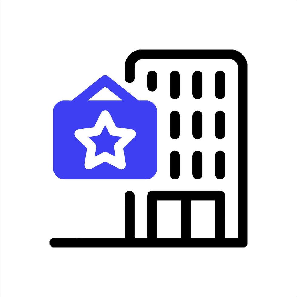A hotel room with a star on it vector