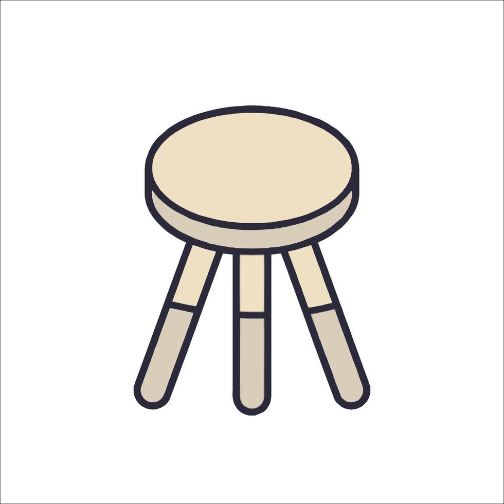 A stool with two legs on a white background vector