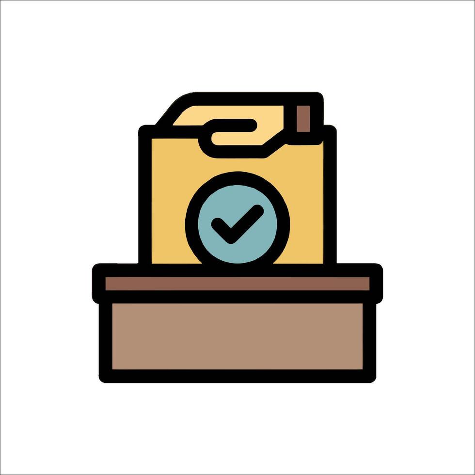 A box with a check mark on it and a bag of milk vector