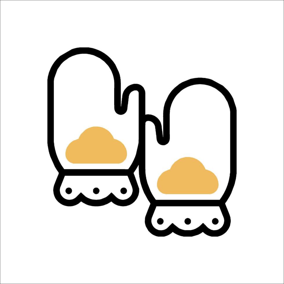 Two mittens with a cloud on them vector