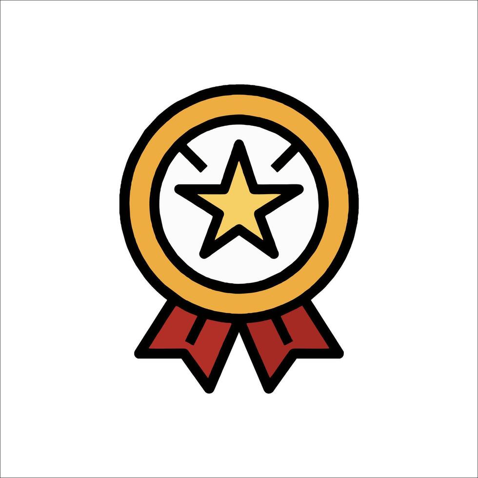 A star award icon with a ribbon around it vector