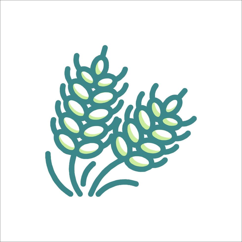 A wheat plant icon on a white background vector