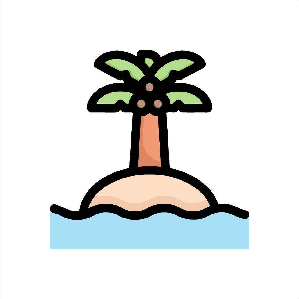 An island with a palm tree on it vector