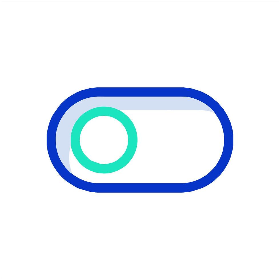 A blue and green button with a circle in the middle vector