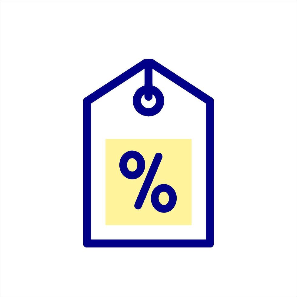 A price tag with a percentage sign vector