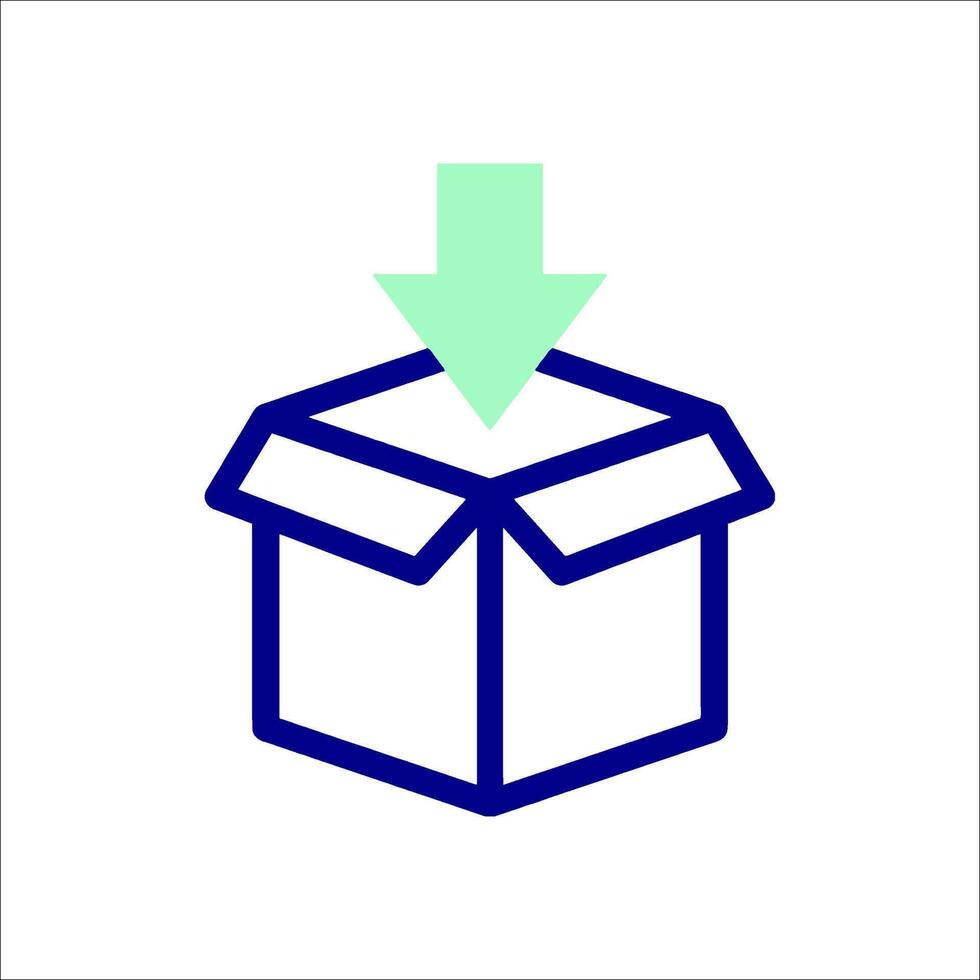 A box with an arrow pointing to it vector