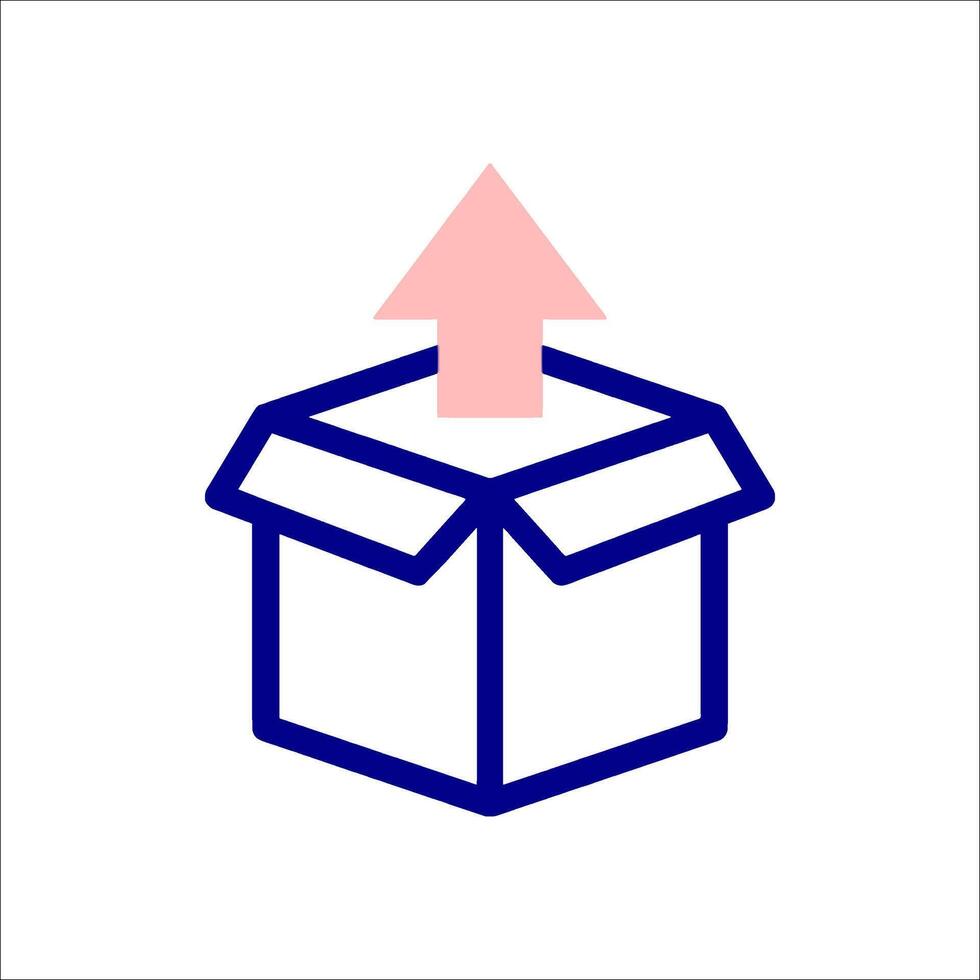 A box with an arrow pointing up inside vector