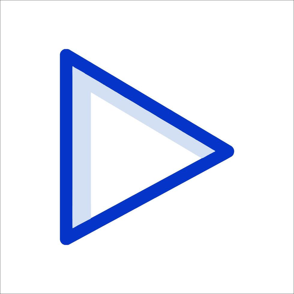 A blue play button with a white background vector