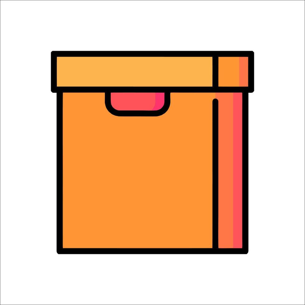 Orange box icon illustration vector