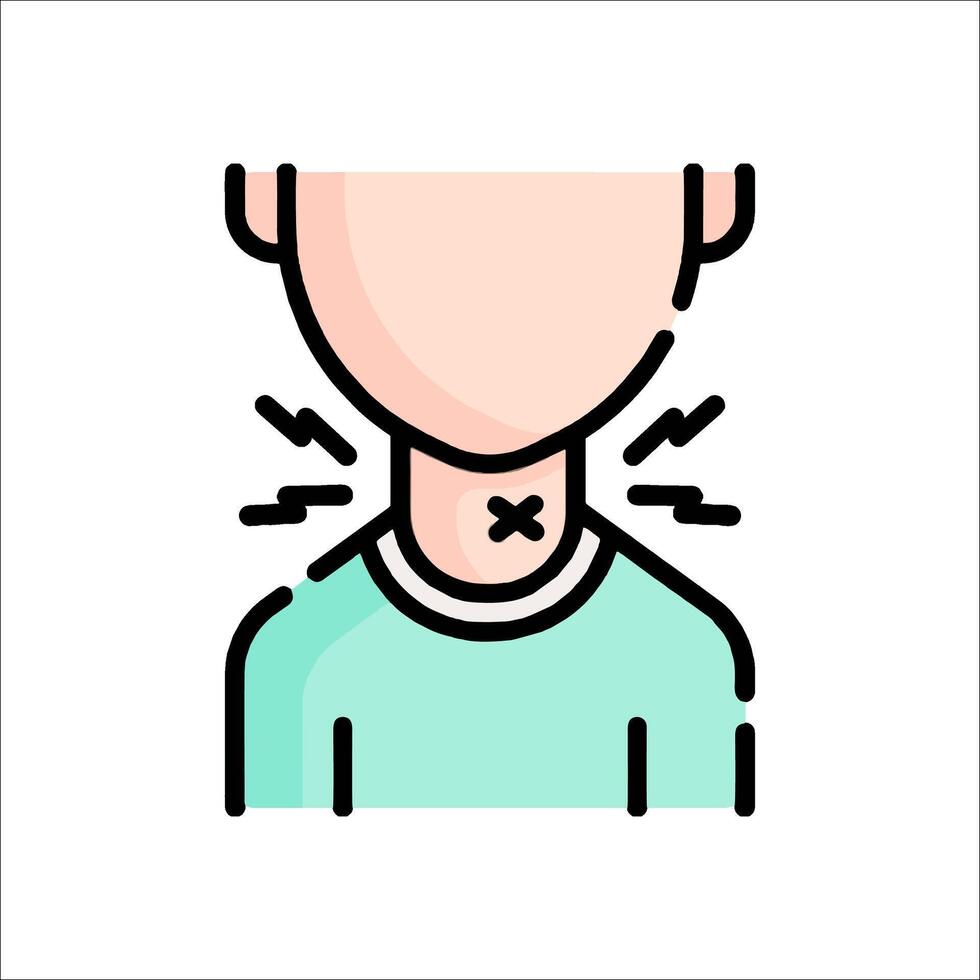 A man with a sore throat icon vector