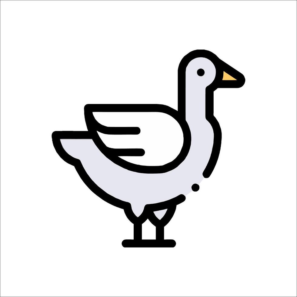 A white goose icon on a white background vector
