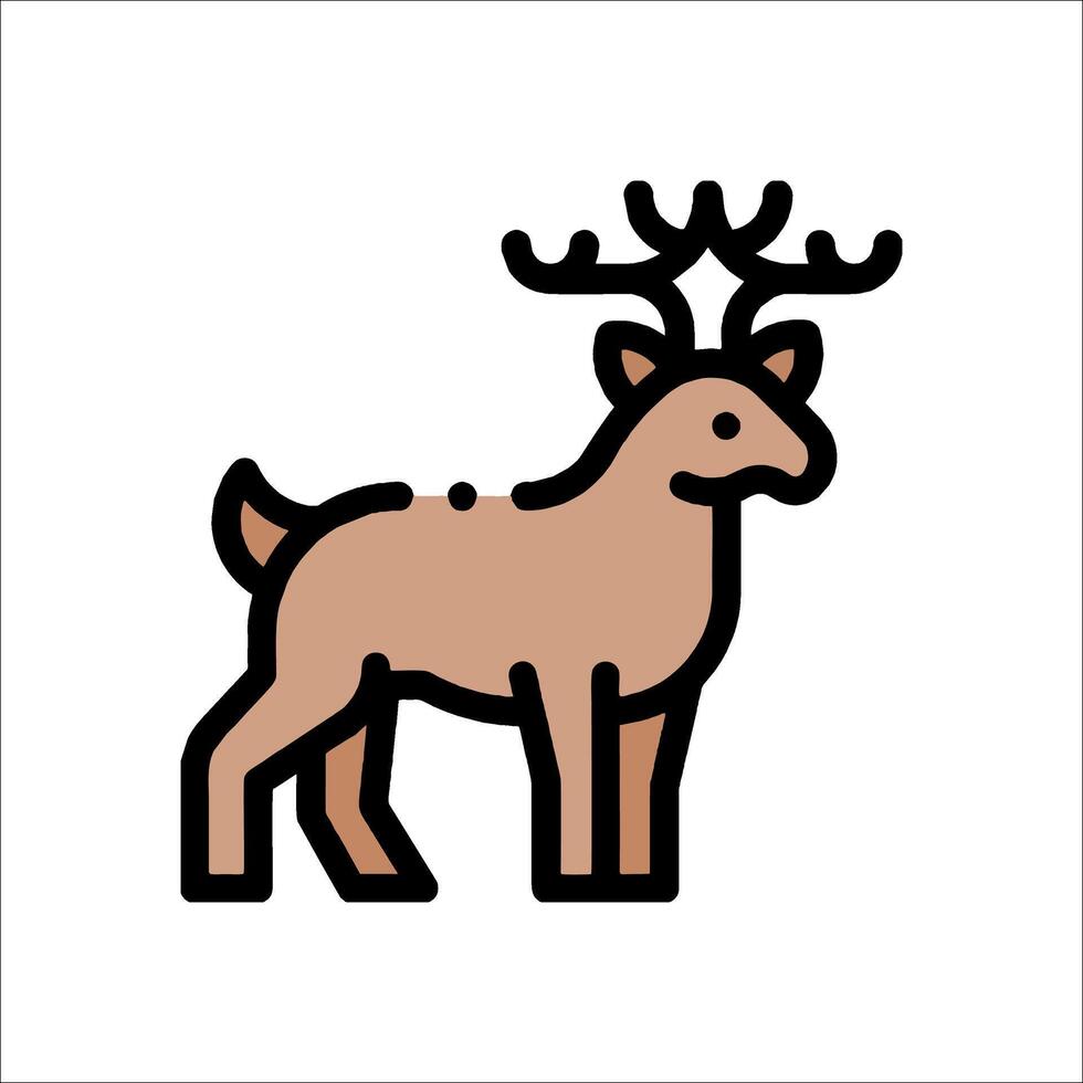 A deer icon in a line style vector