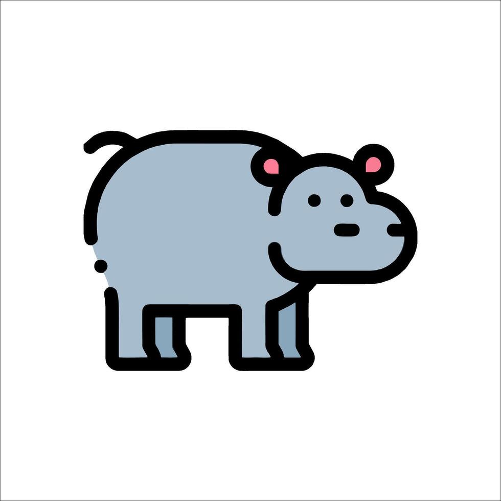 A cartoon hippo on a white background vector