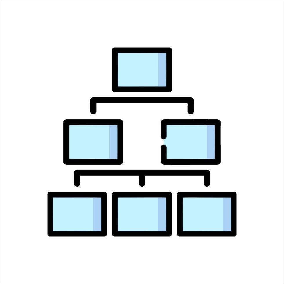 A flat icon of a tree with multiple screens vector