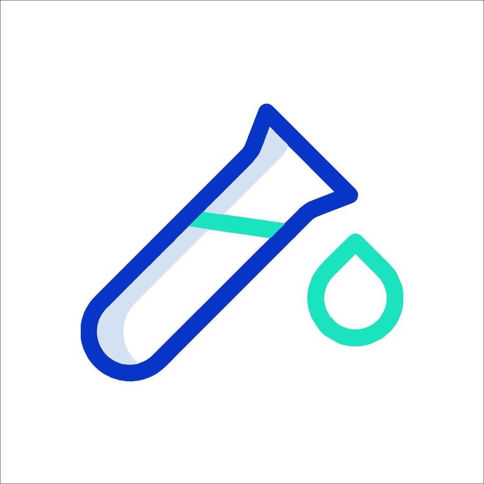A test tube with a drop of liquid in it vector