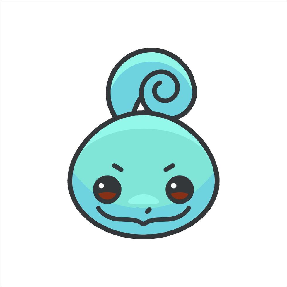 A cartoon blue fish with a big smile vector