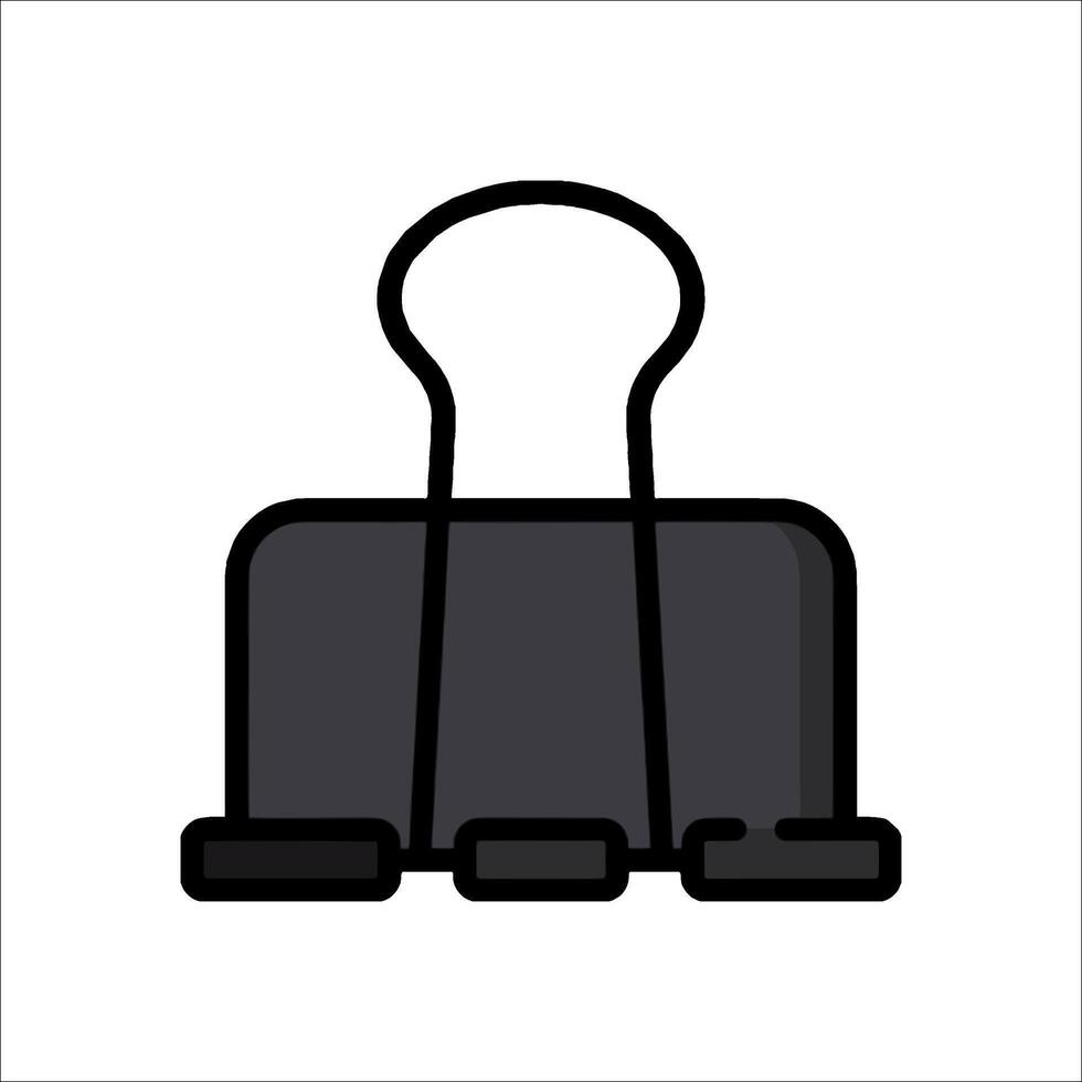 A black and white image of a paper clip vector