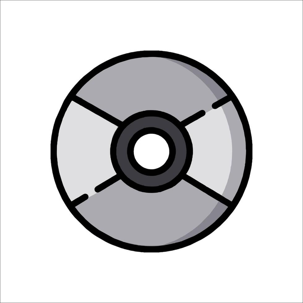 A black and white illustration of a disk vector