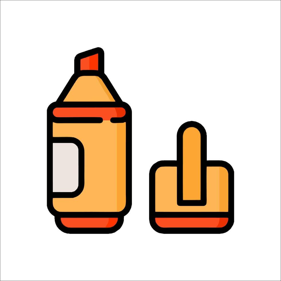 A bottle of mustard and a spoon icon vector
