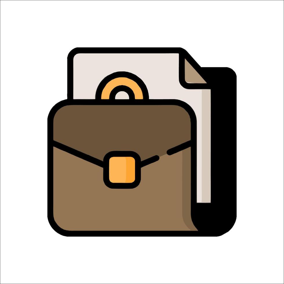 A briefcase with a folder and a pen vector
