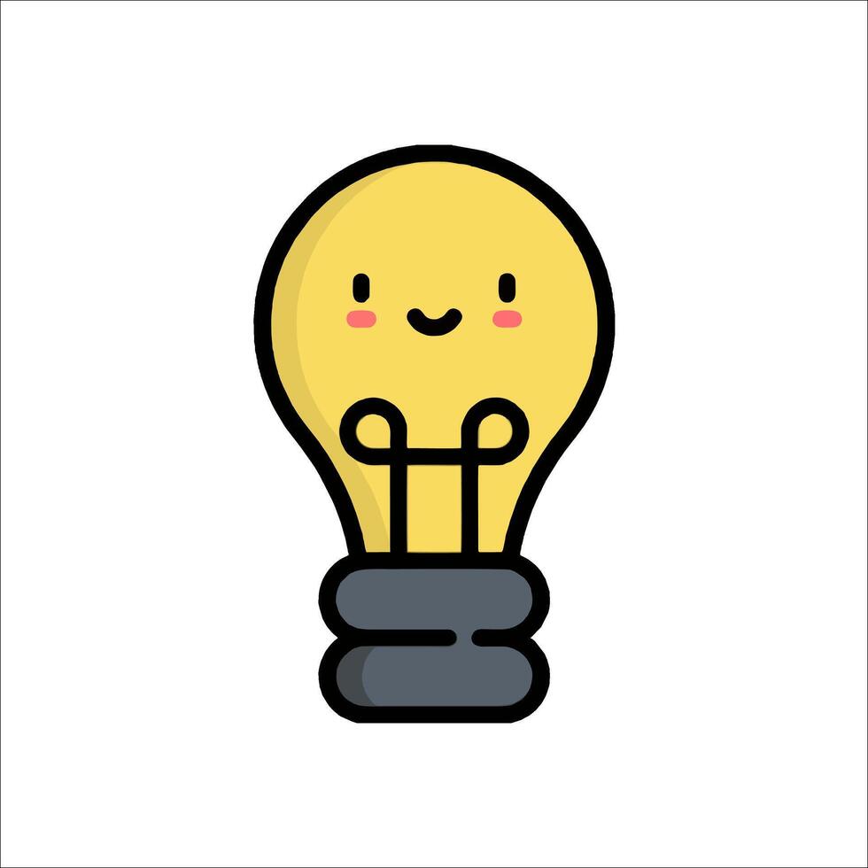 A light bulb with a smiley face on it vector