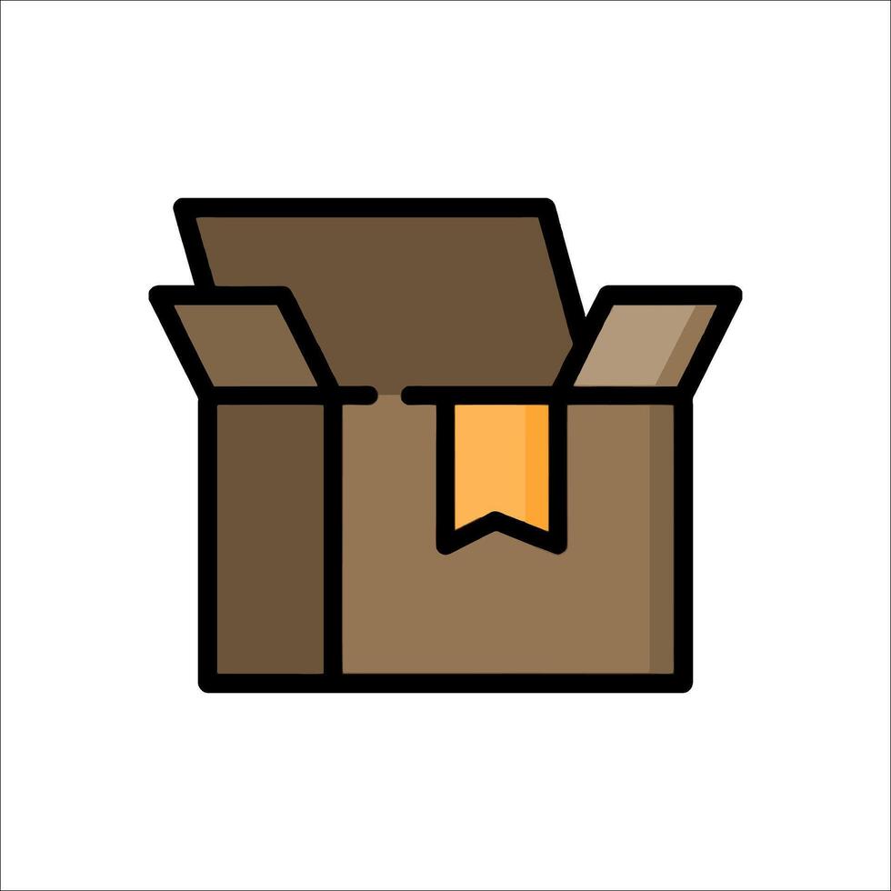 A box with a ribbon on it and a ribbon on the top vector
